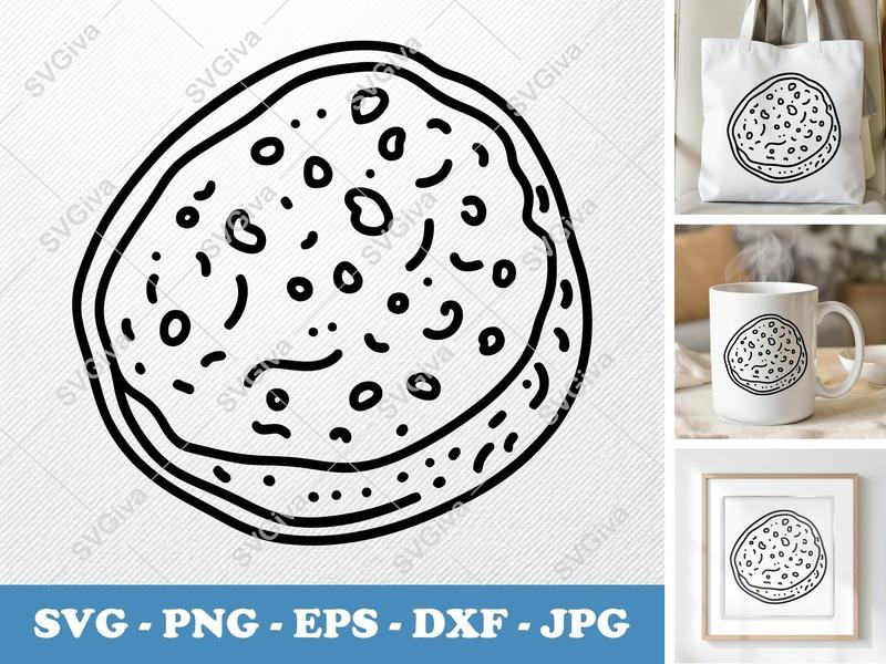 Falafel SVG, Modern Fried Food Outline, PNG EPS DXF | Cricut Silhouette Cut File, Middle Eastern Snack Vector