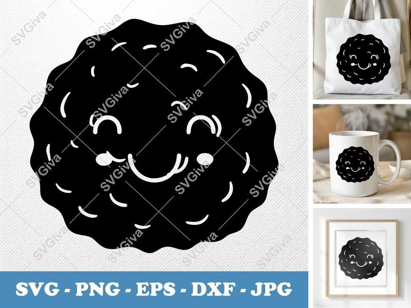Falafel with Smiling Face SVG PNG DXF EPS | Food Cut File Cricut Silhouette Vector