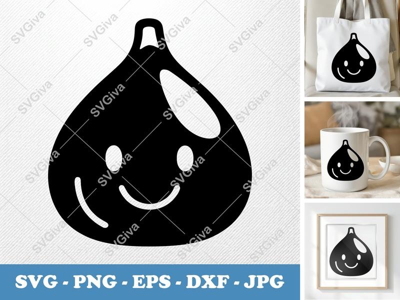 Fig SVG | Cute Smiling Fruit | Modern Clean Design | PNG EPS DXF for Cricut Silhouette