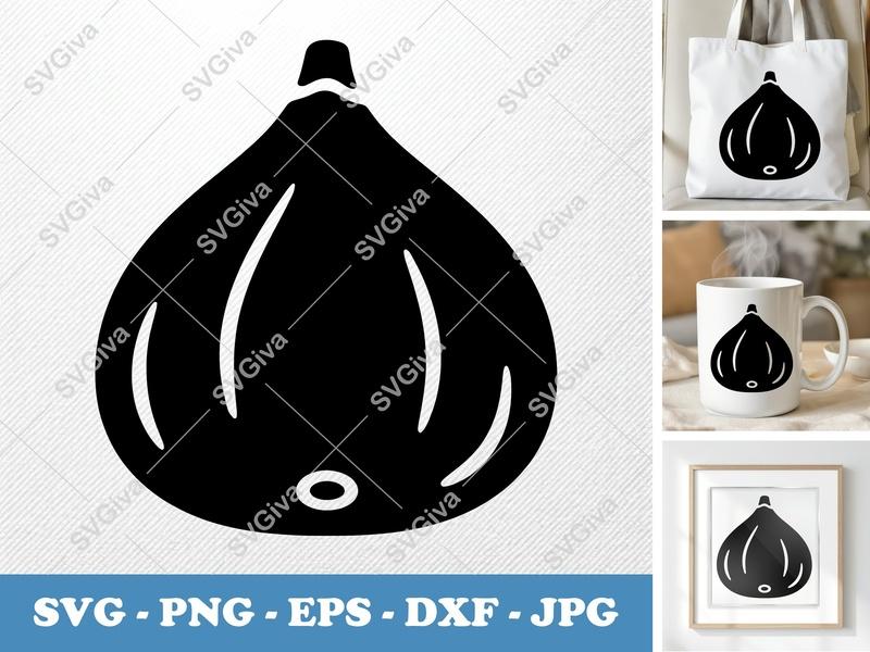 Fig SVG | Modern Clean Fruit Design | PNG EPS DXF | Cricut Silhouette Cut File