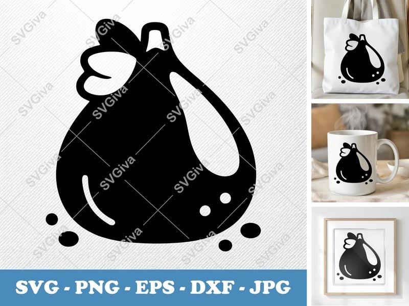 Fig SVG | Modern Clean Fruit Vector, Food Clipart | PNG EPS DXF for Cricut, Silhouette | Kitchen Decor Cut File