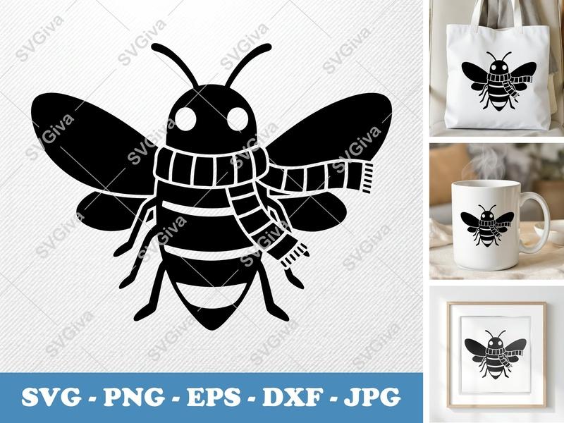 Firefly SVG, Modern Clean Design Firefly with Scarf, Insect Bug PNG EPS DXF for Cricut & Silhouette