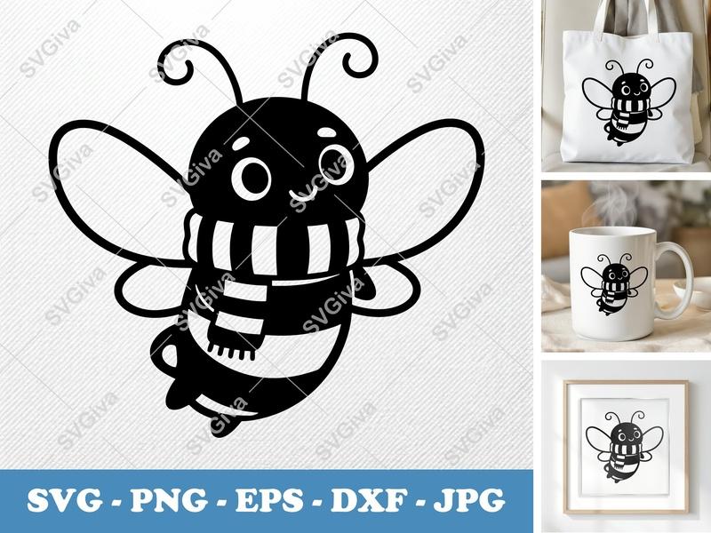 Firefly wearing a scarf SVG | Puffy Pillow Soft Design | PNG DXF EPS | Cricut Silhouette File