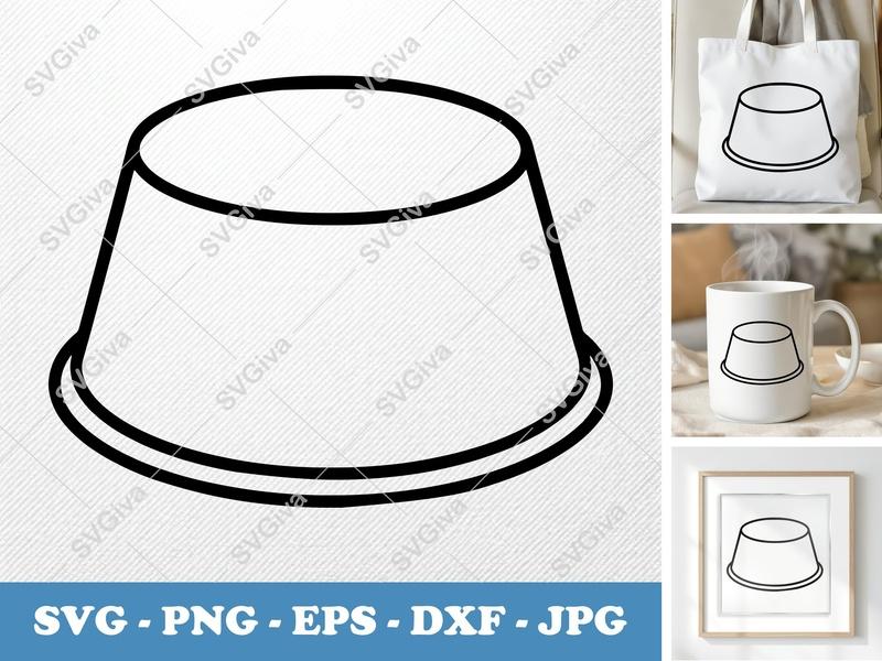 Flan SVG | Dessert Cut File PNG DXF EPS for Cricut Silhouette Projects
