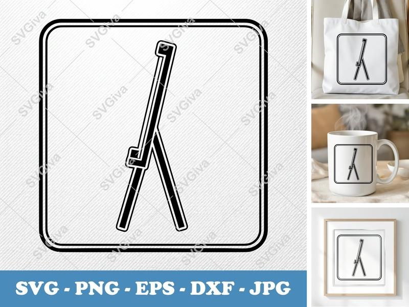 Flip Chart SVG | Modern Art Easel, Whiteboard Icon | PNG EPS DXF for Cricut, Silhouette | Business Office Decor Cut File