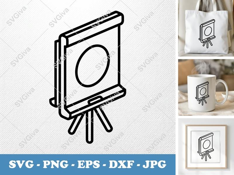 Flip Chart SVG | Modern Clean Design | Whiteboard Easel | PNG EPS DXF | Cricut Silhouette Cut File