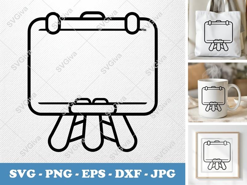 Flip Chart SVG | Modern Whiteboard Icon, Presentation Board, Digital Download for Cricut, Silhouette | PNG EPS DXF