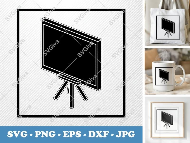 Flip Chart SVG | Modern Whiteboard Stand, Presentation Board, Cricut, Silhouette | PNG EPS DXF Cut File