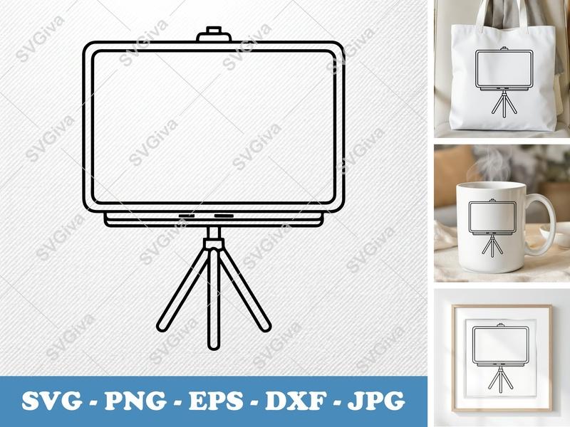 Flip Chart SVG, Modern Whiteboard Stand, Presentation Board, PNG EPS DXF | Cricut Silhouette Cut File