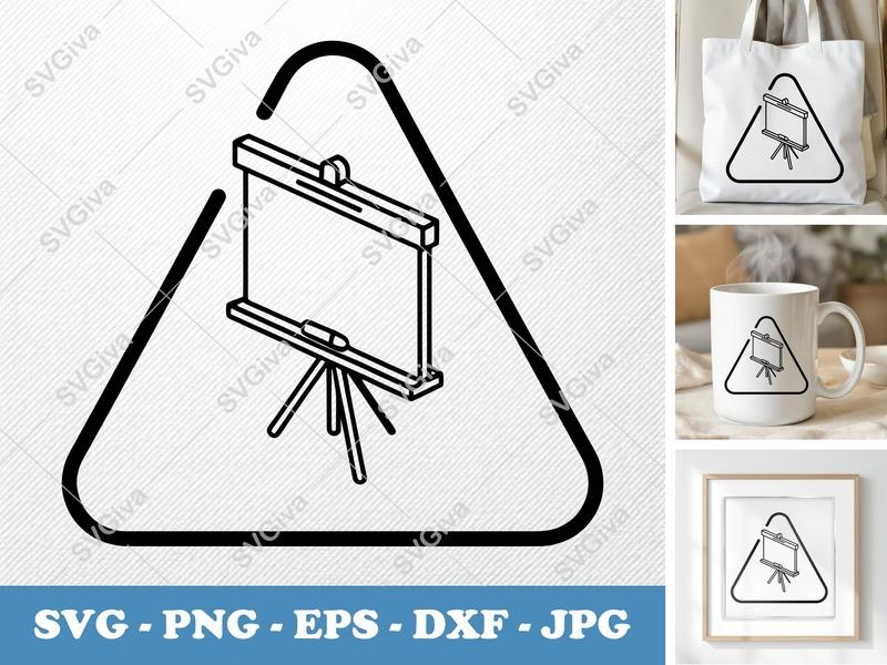 Flip Chart SVG, Modern Whiteboard Stand, Presentation Board PNG EPS DXF for Cricut | Silhouette