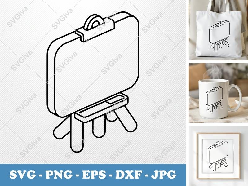 Flip Chart SVG | Whiteboard Stand, Modern Design | PNG EPS DXF for Cricut, Silhouette