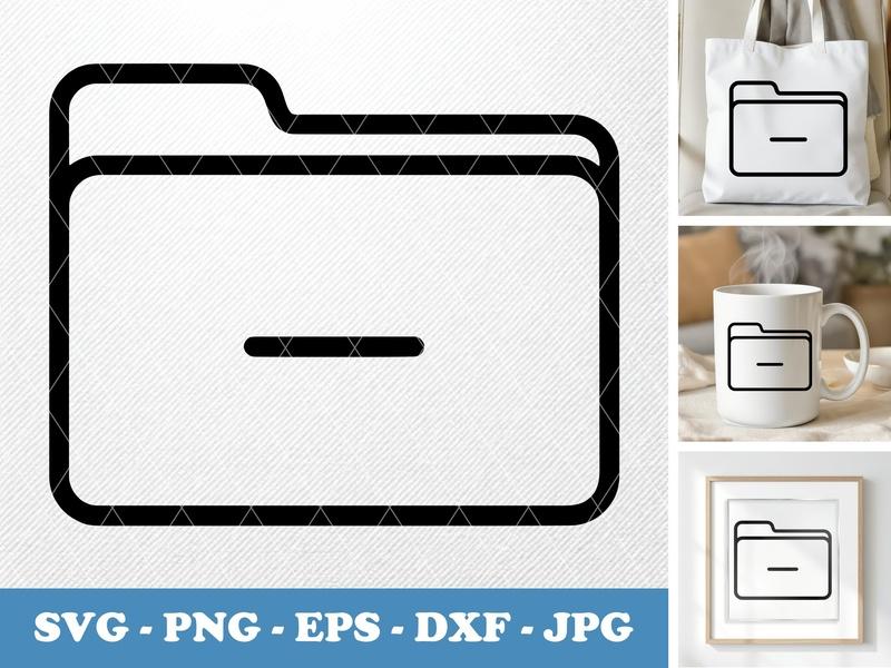 Folder classic svg icon | Bold Outline, Simple Design | SVG PNG EPS DXF for Cricut Silhouette