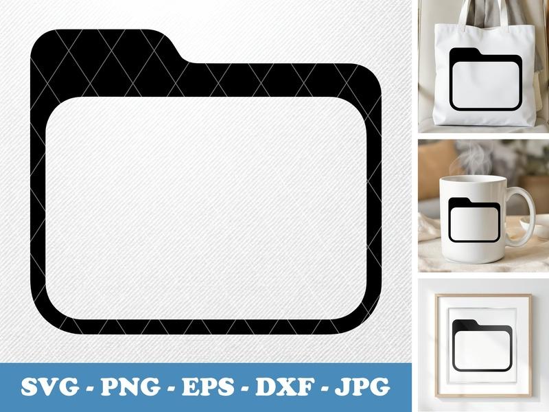 Folder classic svg icon | Puffy Soft Rounded Shape | SVG PNG EPS DXF files for Cricut Silhouette