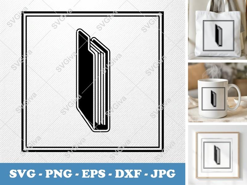 Folder in side view profile SVG | Solid Black Silhouette, Icon | PNG EPS DXF for Cricut, Silhouette, Office Clipart