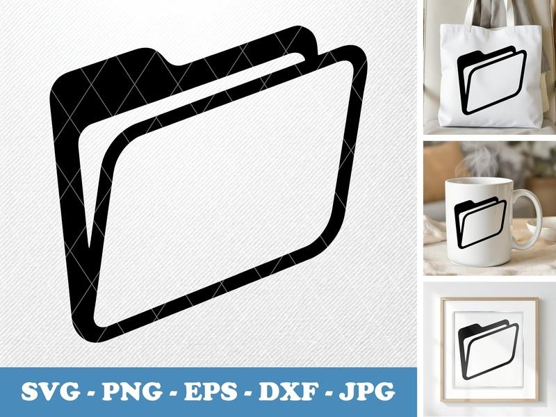 Folder isometric angle SVG | Puffy Soft Icon PNG EPS DXF for Cricut, Silhouette | Office Organization Clipart