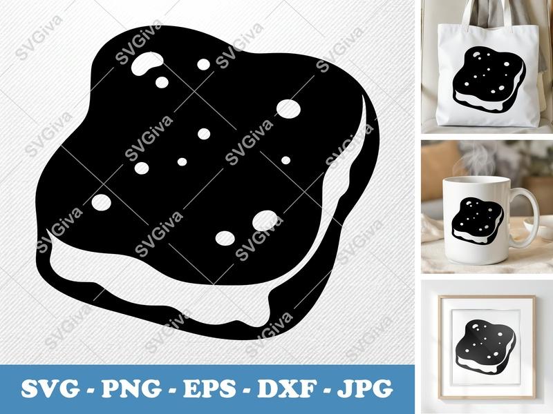 French Toast SVG | Puffy Pillow Soft Shapes | PNG DXF EPS | Cricut Silhouette | Breakfast Food Cut File