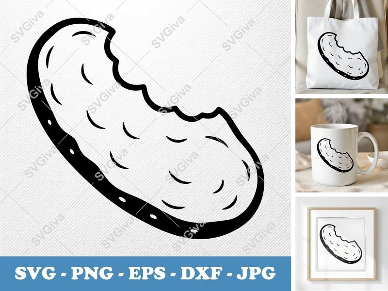 Fried Pickles Partially Eaten SVG PNG DXF EPS | Snack Food Cut File Cricut Silhouette