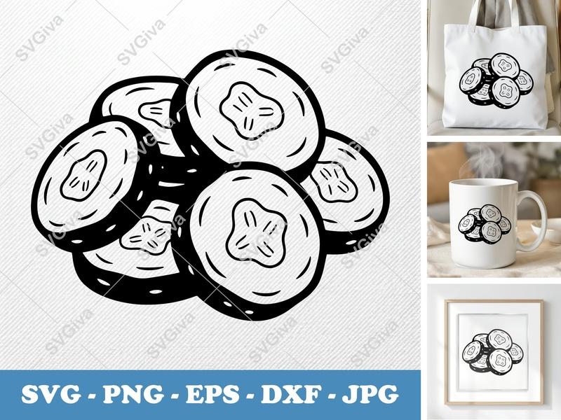 Fried Pickles SVG | Food Cut File PNG DXF EPS Cricut Silhouette Kitchen Decor