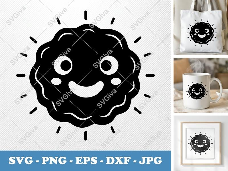 Fried Pickles SVG | Kawaii Happy Face Foodie Cut File | Modern Clean Design PNG EPS DXF for Cricut & Silhouette