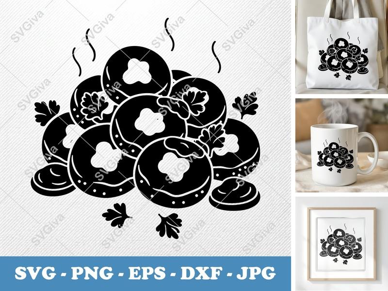 Fried Pickles SVG | Modern Food Design, Appetizer Cut File, Snack PNG EPS DXF for Cricut & Silhouette