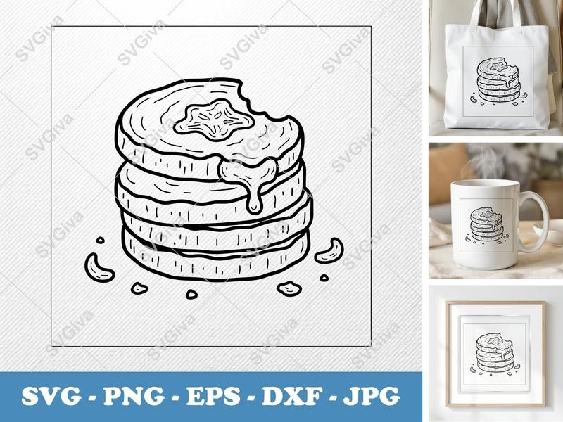 Fried Pickles SVG | Modern Outline Design | Battered Snack Food | PNG EPS DXF for Cricut Silhouette