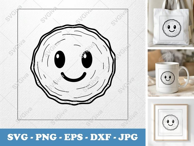 Fried Pickles with Smiling Face SVG | Puffy Cartoon Design | PNG DXF EPS | Cricut Silhouette Cut File