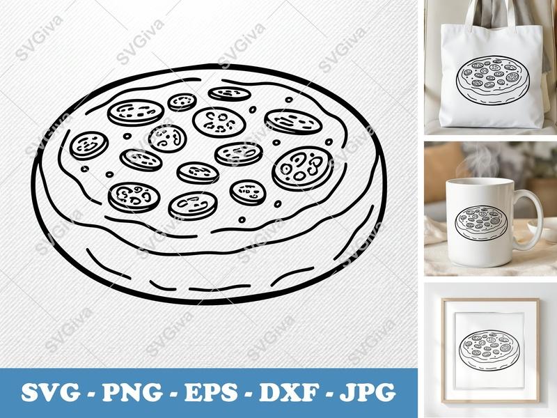 Frittata SVG | Modern Clean Design, Toppings | PNG EPS DXF for Cricut, Silhouette | Kitchen Food Cut File