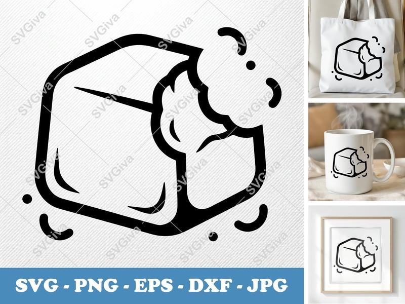 Fudge SVG | Delicious Dessert Cut File | Modern Food PNG EPS DXF for Cricut & Silhouette | Sweet Treat Clip Art