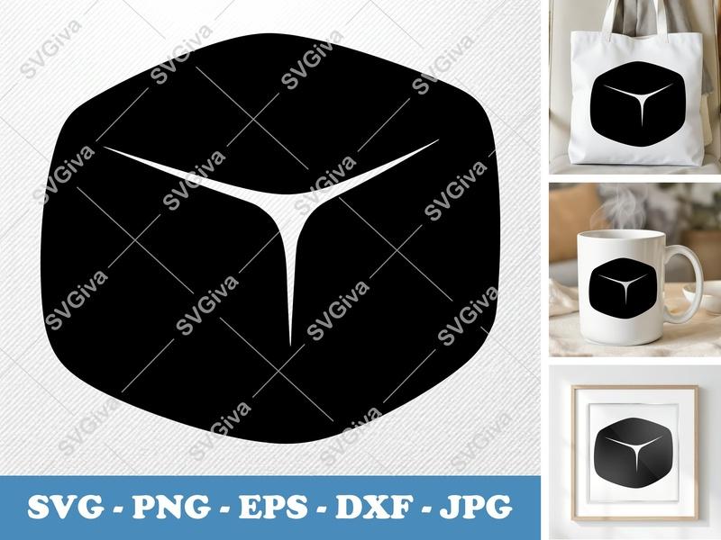 Fudge SVG | Modern Minimalist Cube Cut File | PNG EPS DXF for Cricut & Silhouette | Sweet Dessert Clipart | Black & White Design