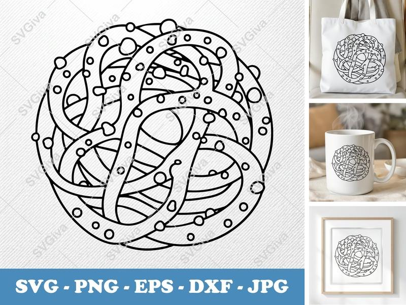 Funnel Cake SVG, Doodle Style Dessert, Fair Food Clipart | PNG EPS DXF for Cricut, Silhouette, Cutting Machines