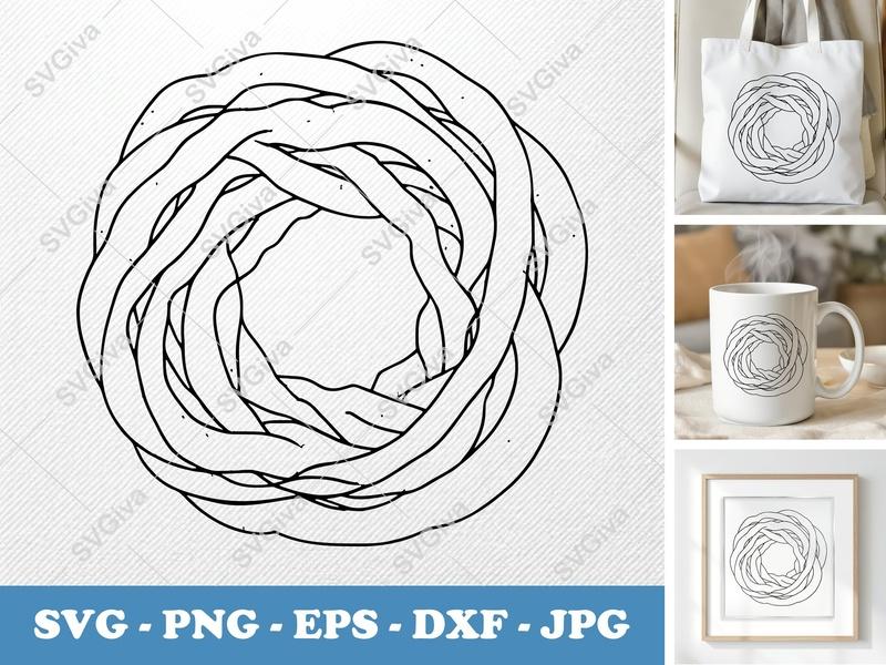 Funnel Cake SVG, Modern Clean Design, Outline with Texture, PNG EPS DXF | Cricut Silhouette Cut File, Dessert Clipart