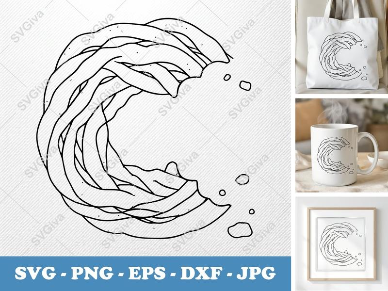 Funnel Cake SVG, Modern Clean Food Design, Powdered Sugar, Dessert PNG EPS DXF for Cricut, Silhouette, Bakery Clipart