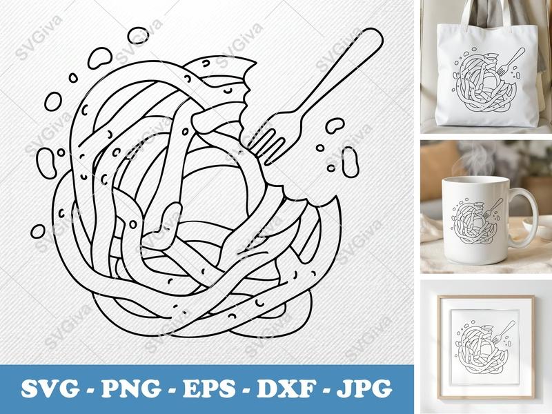 Funnel Cake SVG, Modern Fried Dough Fork Bites, PNG EPS DXF for Cricut Silhouette