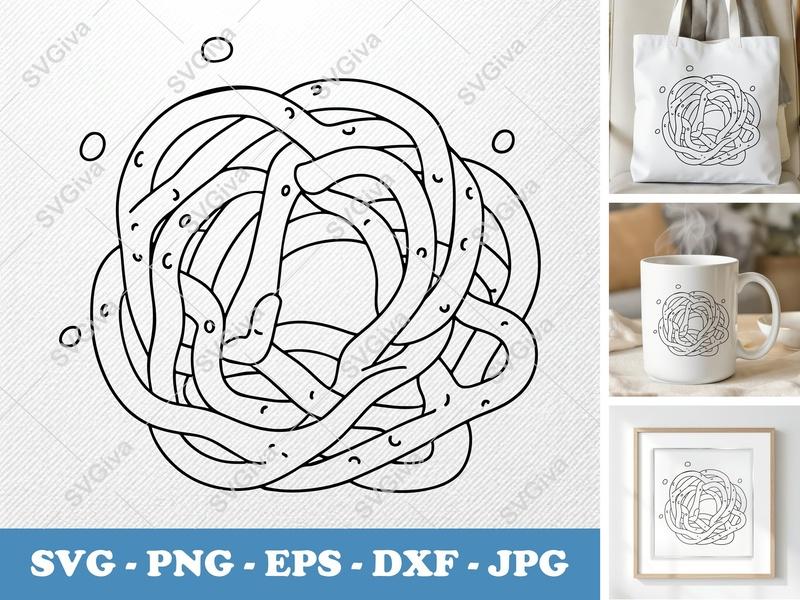 Funnel Cake SVG | Modern Outline Design | PNG EPS DXF | Cricut Silhouette Cut File | Fair Food Vector Clipart