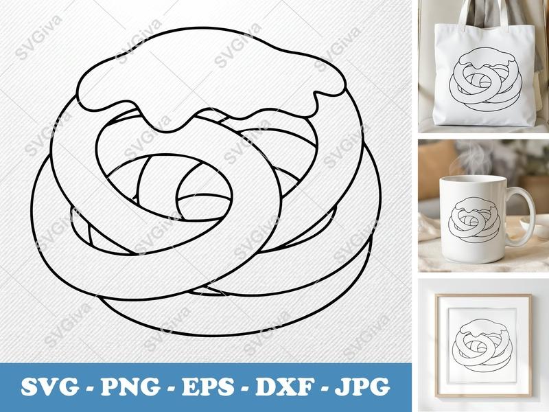 Funnel Cake SVG | Puffy Inflatable Style | Pillow-Soft Forms | PNG DXF EPS | Cricut Silhouette File