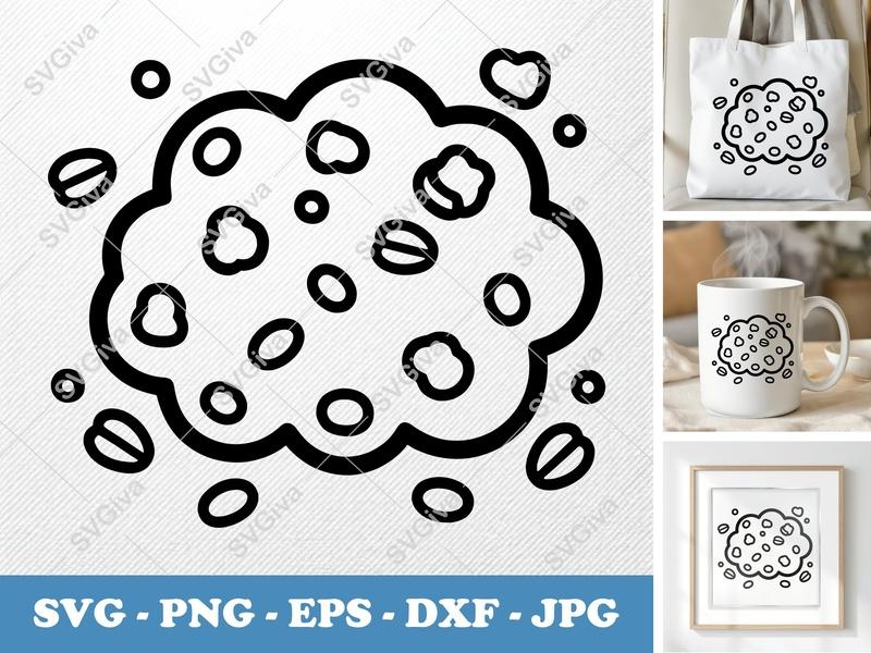 Granola Soft Puffy Shapes SVG | Inflated Pillow-Soft Cut File | PNG DXF EPS for Cricut Silhouette