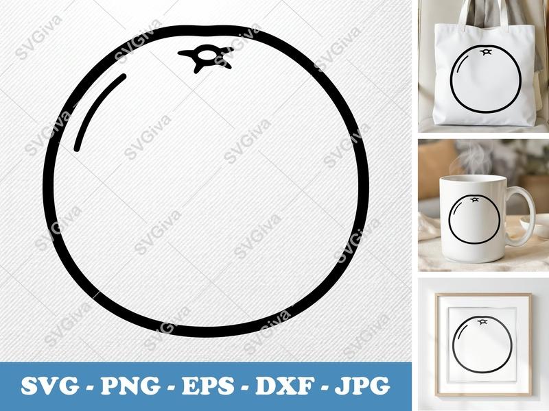 Grapefruit Outline SVG | Modern Fruit PNG EPS DXF | Cricut Silhouette File | Citrus Clipart | Simple Food Design