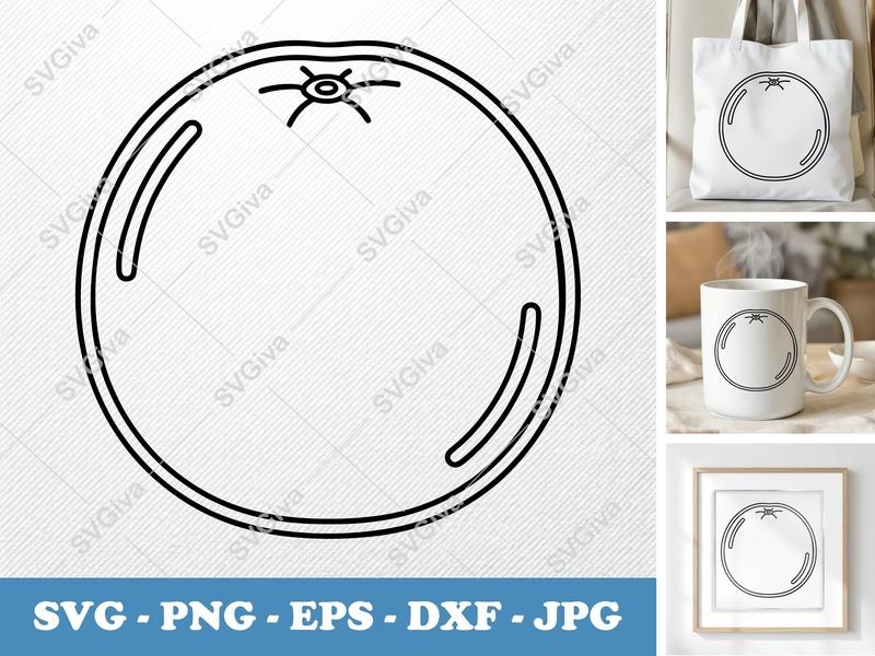 Grapefruit SVG Outline, Modern Citrus Fruit Cut File | PNG EPS DXF for Cricut Silhouette Design, Food Clip Art