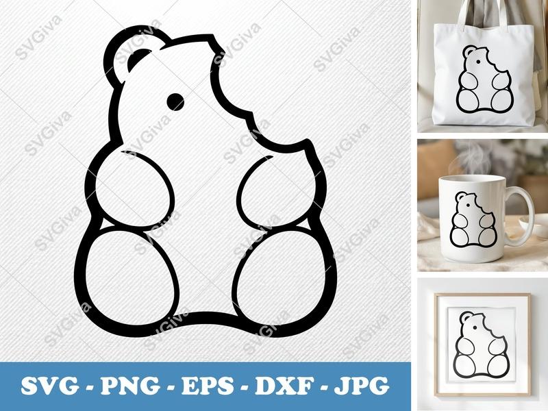 Gummy Bears Partially Eaten SVG PNG DXF EPS | Candy Sweet Snack Cut File Cricut Silhouette