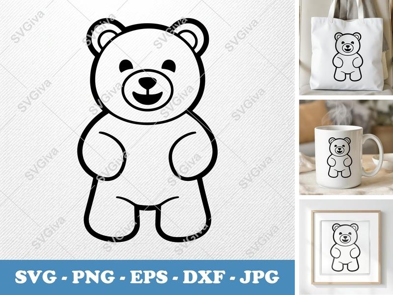 Gummy Bears Smiling Face SVG PNG DXF EPS | Cute Candy Cut File Cricut Silhouette