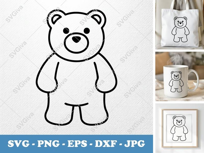 Gummy Bears SVG | Modern Cartoon Gummy Bear Cut File | PNG EPS DXF for Cricut, Silhouette | Kids Candy Vector Art