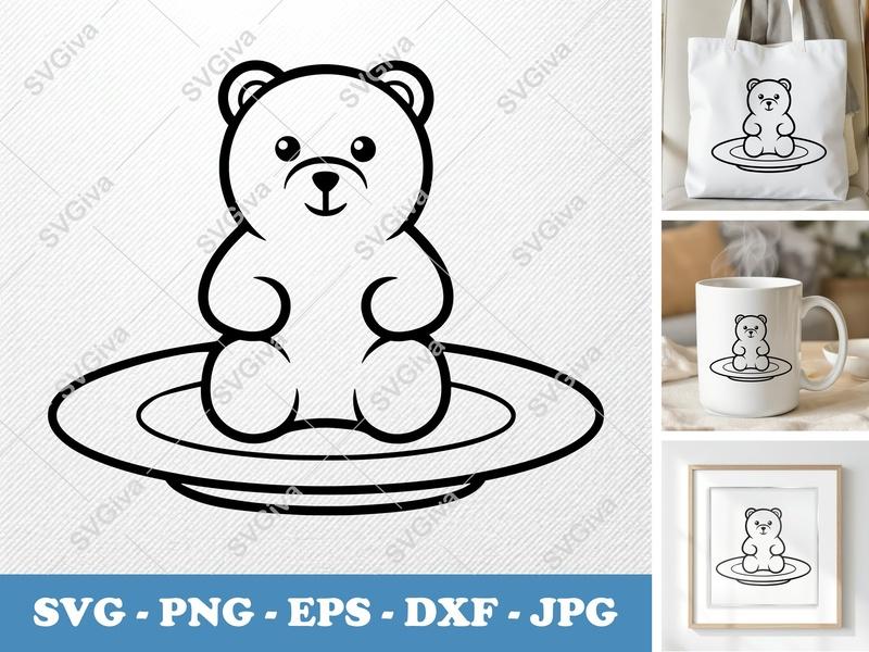 Gummy Bears SVG | Modern Outline Candy | PNG EPS DXF | Cricut Silhouette Cut File, Kids Craft, Sweet Treat