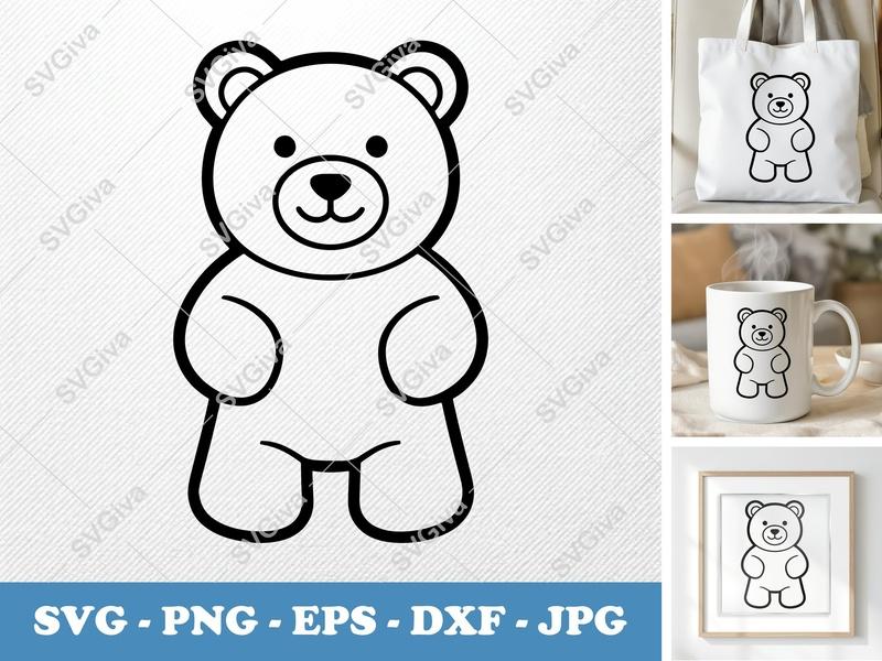 Gummy Bears SVG PNG DXF EPS | Bear Cut File for Cricut Silhouette | Candy Outline Art