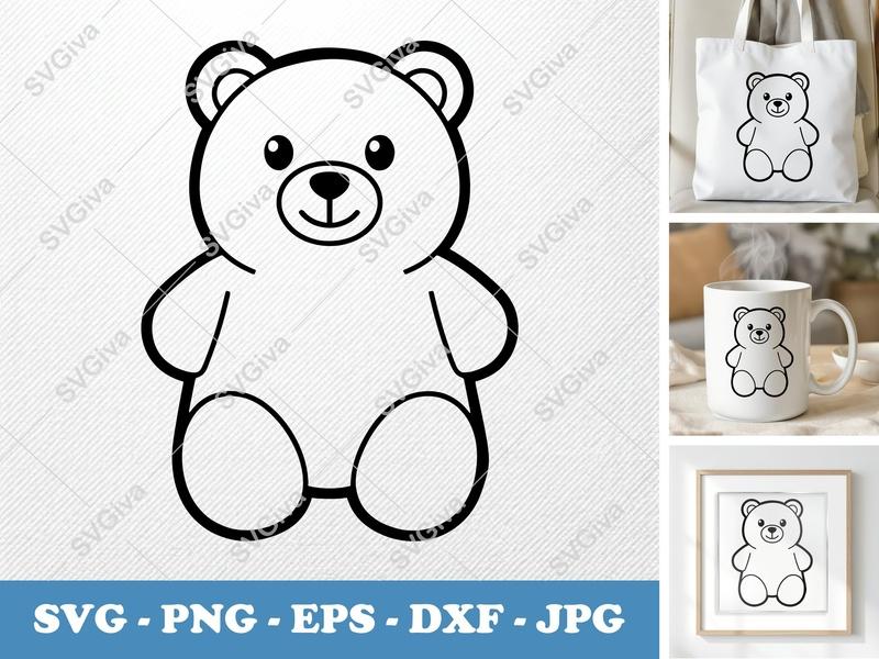 Gummy Bears SVG PNG DXF EPS | Cute Bear Cut File for Cricut Silhouette | Cartoon Animal Vector