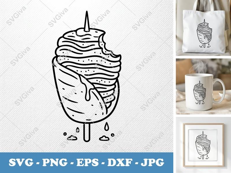 Gyro Partially Eaten SVG | Food Cut File PNG DXF EPS Cricut Silhouette Design