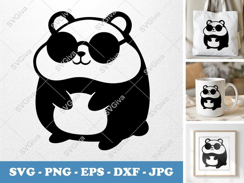 Hamster Wearing Sunglasses SVG PNG DXF EPS | Cricut Silhouette Cut File | Cute Animal Vector Art