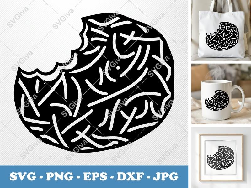 Hash Browns Partially Eaten SVG | Puffy Shapes Inflated Design | PNG DXF EPS | Cricut Silhouette File