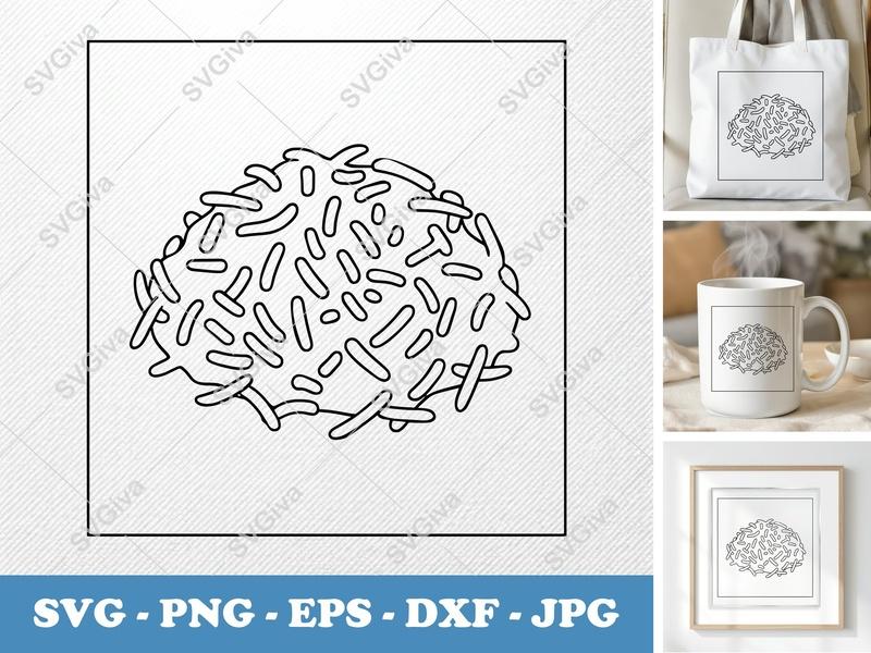 Hash Browns SVG | Friendly Bean-Shaped Cut File | PNG DXF EPS for Cricut & Silhouette
