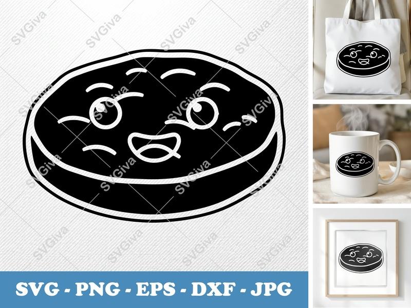 Hash Browns SVG | Kawaii Food Clipart | Cute Breakfast Design | PNG EPS DXF for Cricut & Silhouette