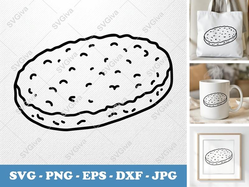 Hash Browns SVG | Minimalist Food Graphic | PNG DXF EPS | Cricut Silhouette Kitchen